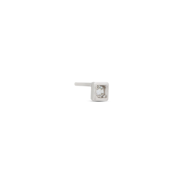 14kt White Gold Threadless - Bezel Square Attachment