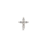 14kt White Gold Threadless - Jeweled Cross Attachment