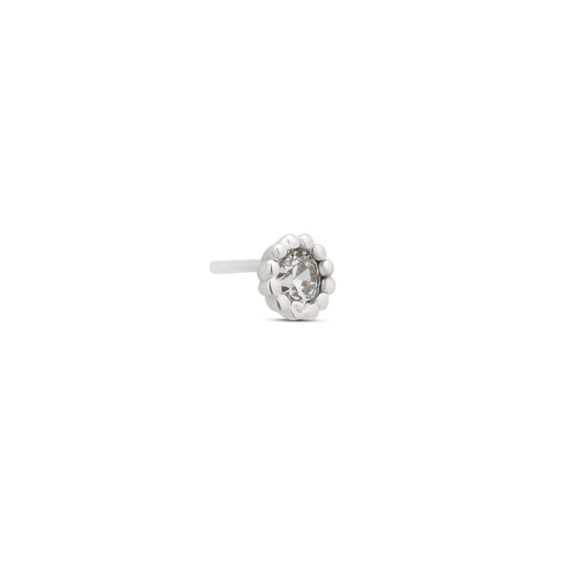 14kt White Gold Threadless - Round with 14 bead Attachment