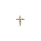 14kt Gold Threadless - Jeweled Cross Attachment