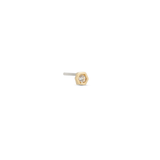 14kt Gold Threadless - Bezel Hexagon Attachment - Lab Grown Diamond