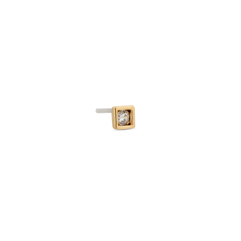 14kt Gold Threadless - Bezel Square Attachment