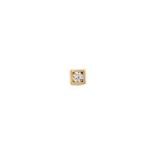 14kt Gold Threadless - Bezel Square Attachment - Lab Grown Diamond