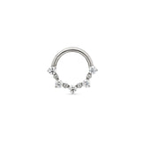 Trident Round Cluster Jeweled Hinged Ring