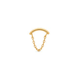 Trident 24kt Gold PVD Titanium Threadless Curved with Chain Attachment