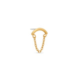 Trident 24kt Gold PVD Titanium Threadless Curved with Chain Attachment