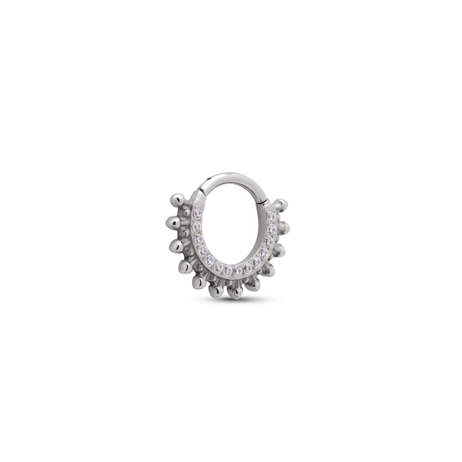 Trident Jeweled Thick Spike Hinged Ring