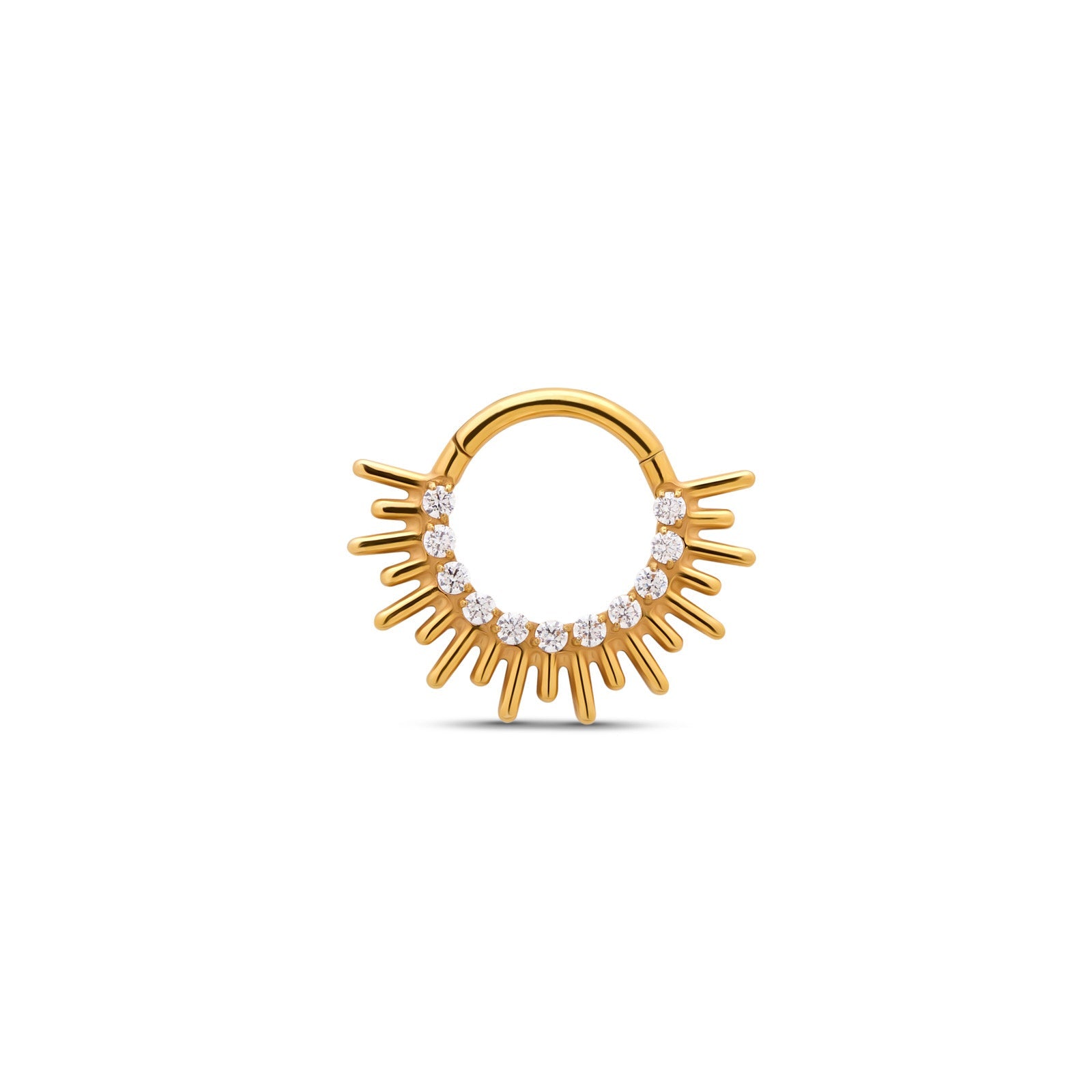 Trident 24kt Gold PVD Titanium Halo Hinged Ring