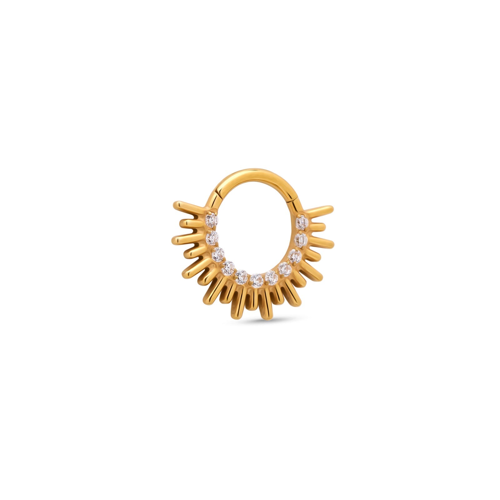 Trident 24kt Gold PVD Titanium Halo Hinged Ring