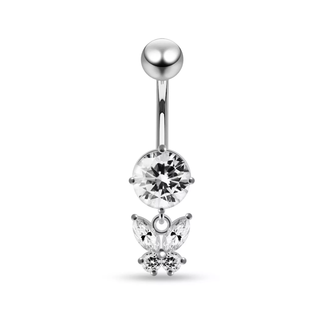 Round Stone with Butterfly Drop 1.6 x 10mm