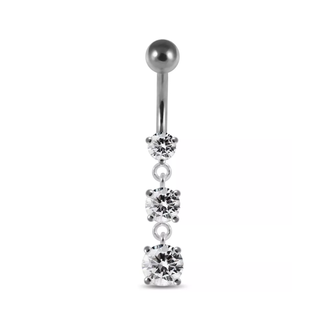 3 Round Stones Droplets 1.6 x 10mm