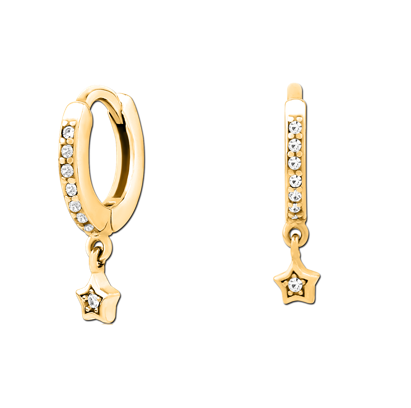 Gold PVD Earring Clicker Star Dangle Jewel 1.0mm x 8mm