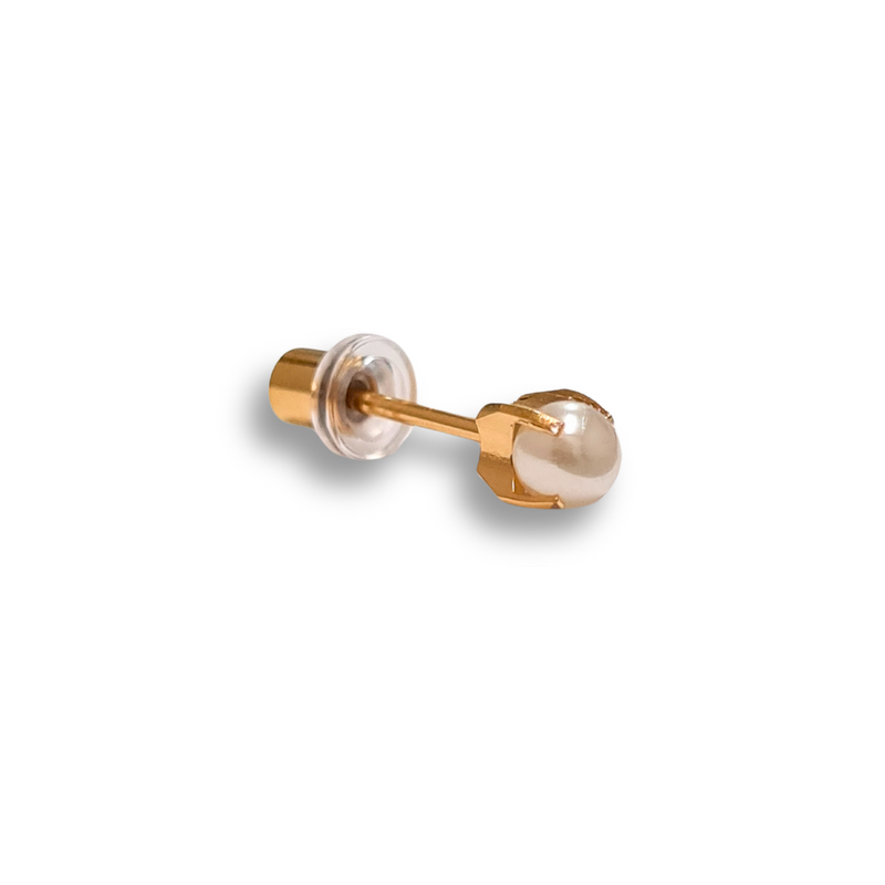 EarSafe Cartridge Gold PVD Prong Set Pearl
