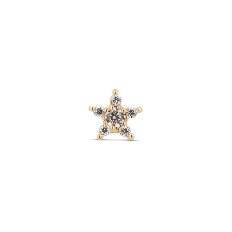 14kt Gold Threadless - Jeweled Star Attachment