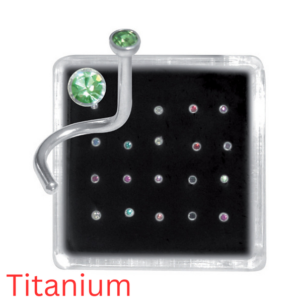 Titanium Nostril Jewelled Mixed Colours - Box 20