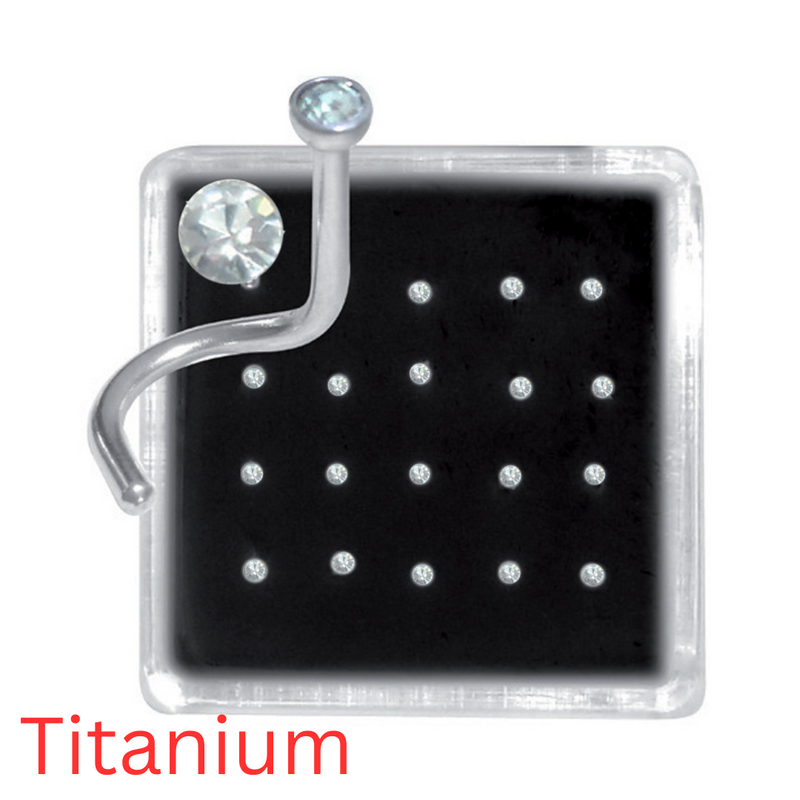 Titanium Nostril Jewelled - Box 20