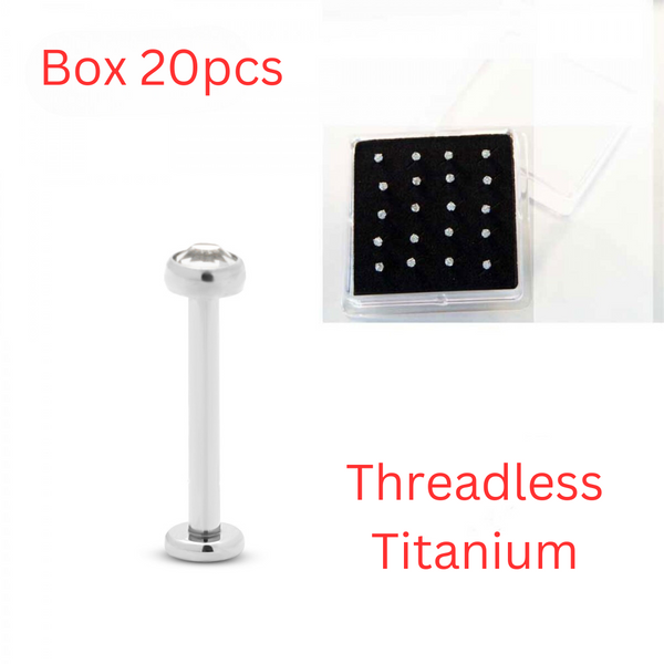 Trident Titanium Threadless Nose Labret - Box 20