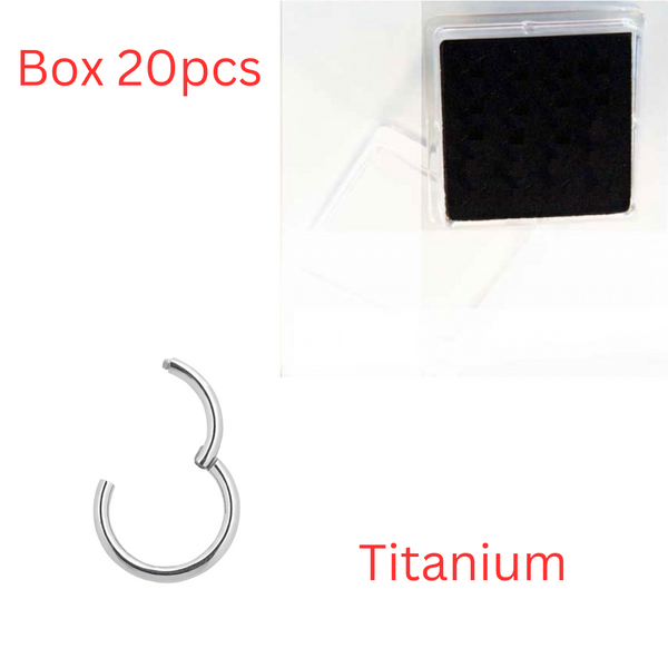 Titanium Hinged Segment Nose Ring Mixed Size - Box 20