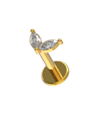 Gold PVD Tragus Ovate Wings 1.2 x 6mm