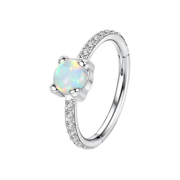 Steel Hinge Opal w Paved Gems 1.2mm x 8mm