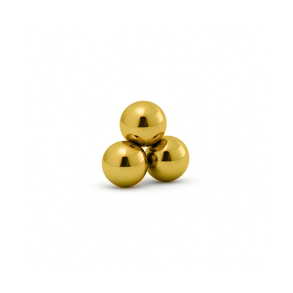 Trident 24kt Gold PVD Titanium Threadless Trio Ball Attachment