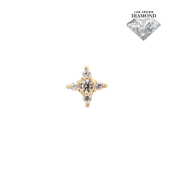 14kt Gold Threadless - Twinkle Star Attachment - Lab Grown Diamond