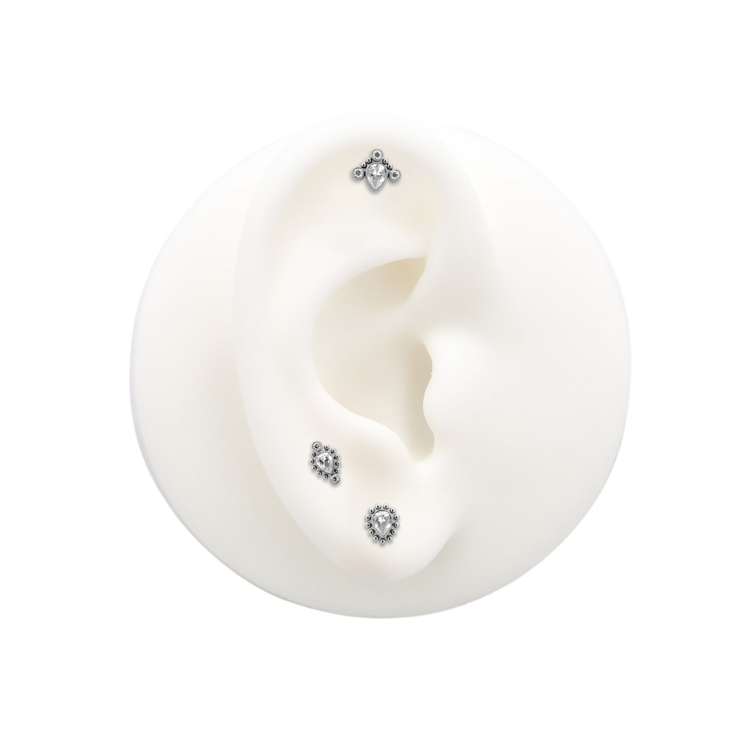 Trident Threadless Cluster Jewel - Tear Crown Attachment