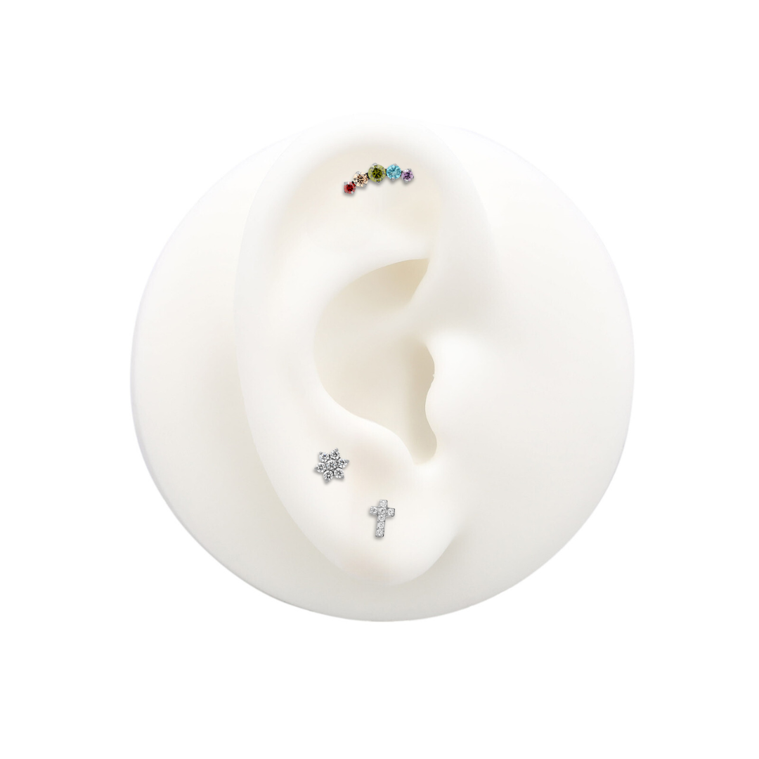 Trident Threadless 6 Petal Flower Jewelled Attachment