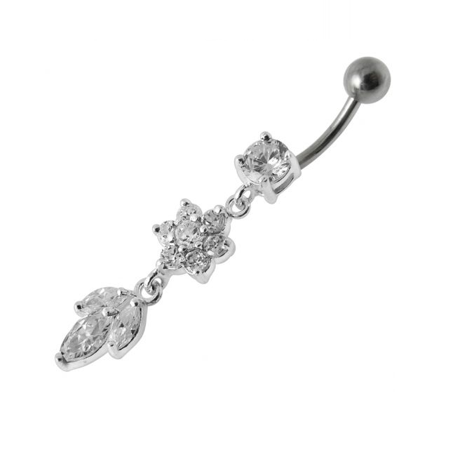 Flower w Dangle Ovate 1.6x10mm