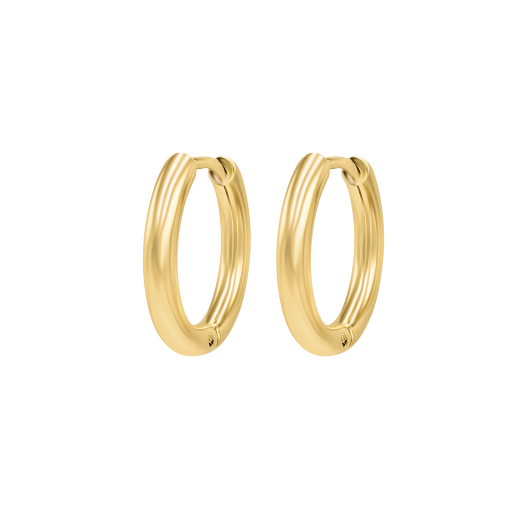 Bespoke Earring Hoop Pair 2.5mm x 12mm - Gold