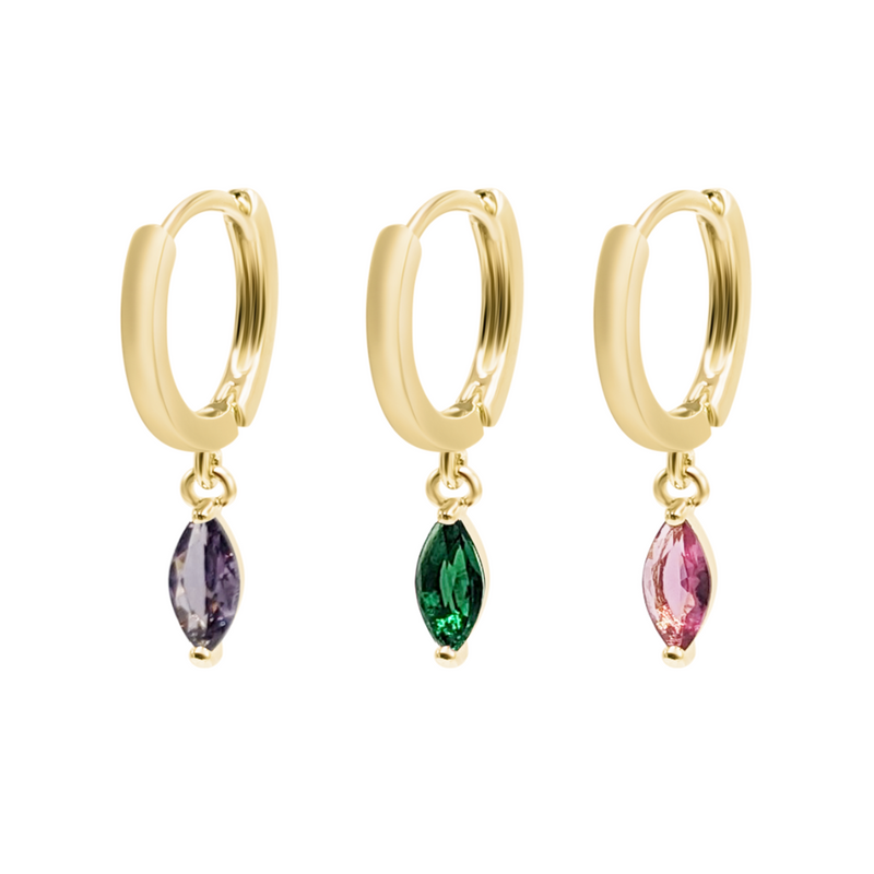 Bespoke Ear Stack 13 - Marquise Purple | Marquise Emerald | Marquise Pink