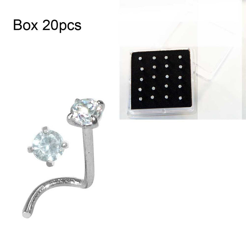 Nostril Jewelled Claw Surgical Steel - Box 20