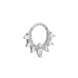 Trident Jeweled Pear Cluster Hinged Ring