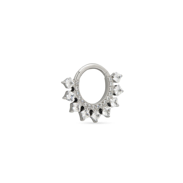 Trident Diamond Cluster Jeweled Hinged Ring