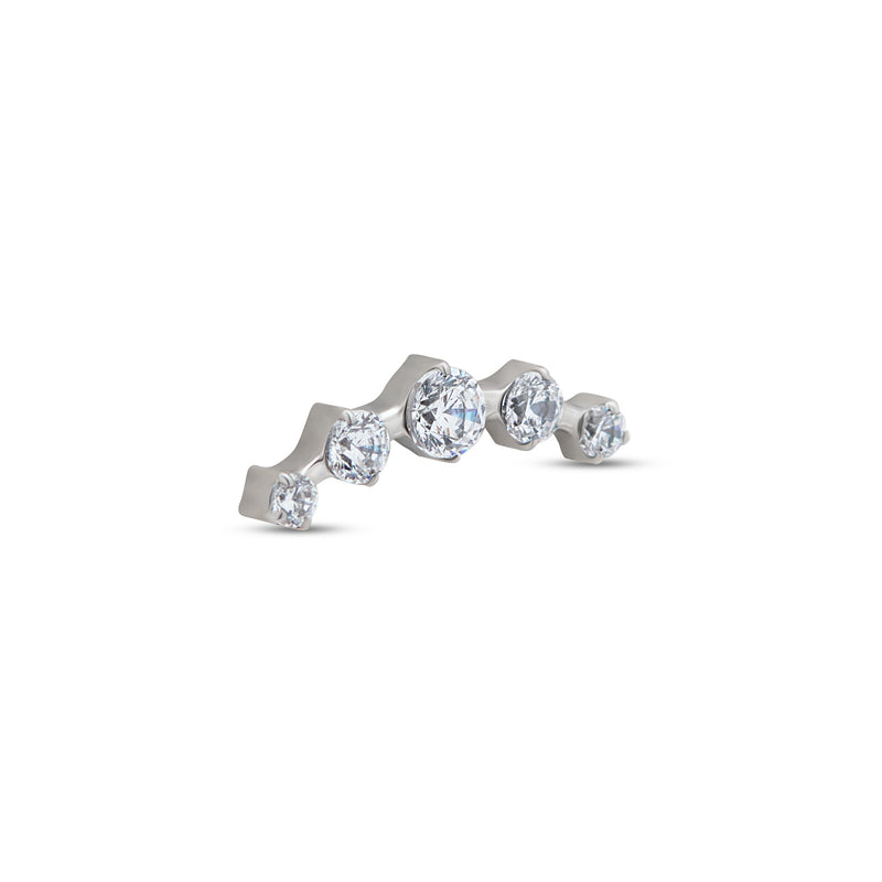 Internally Threaded Titanium 5 Stone Curved Tiara Attachment