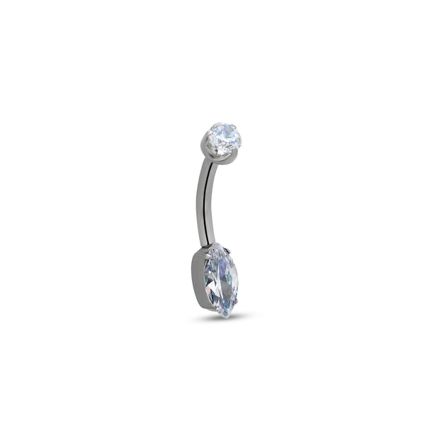 Trident Internally Threaded Marquise Cut Navel