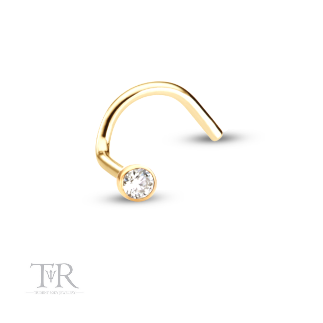 18ct Gold Diamond Stud 0.8x1.6 Nose Stud