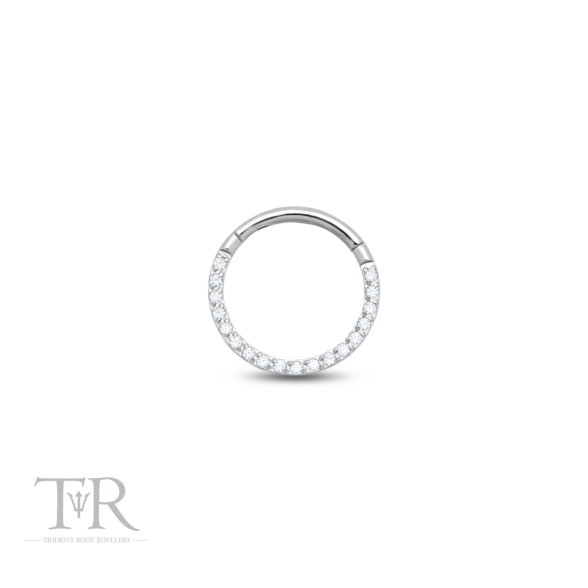 Trident Forward Facing Jewelled Hinged Segment Ring