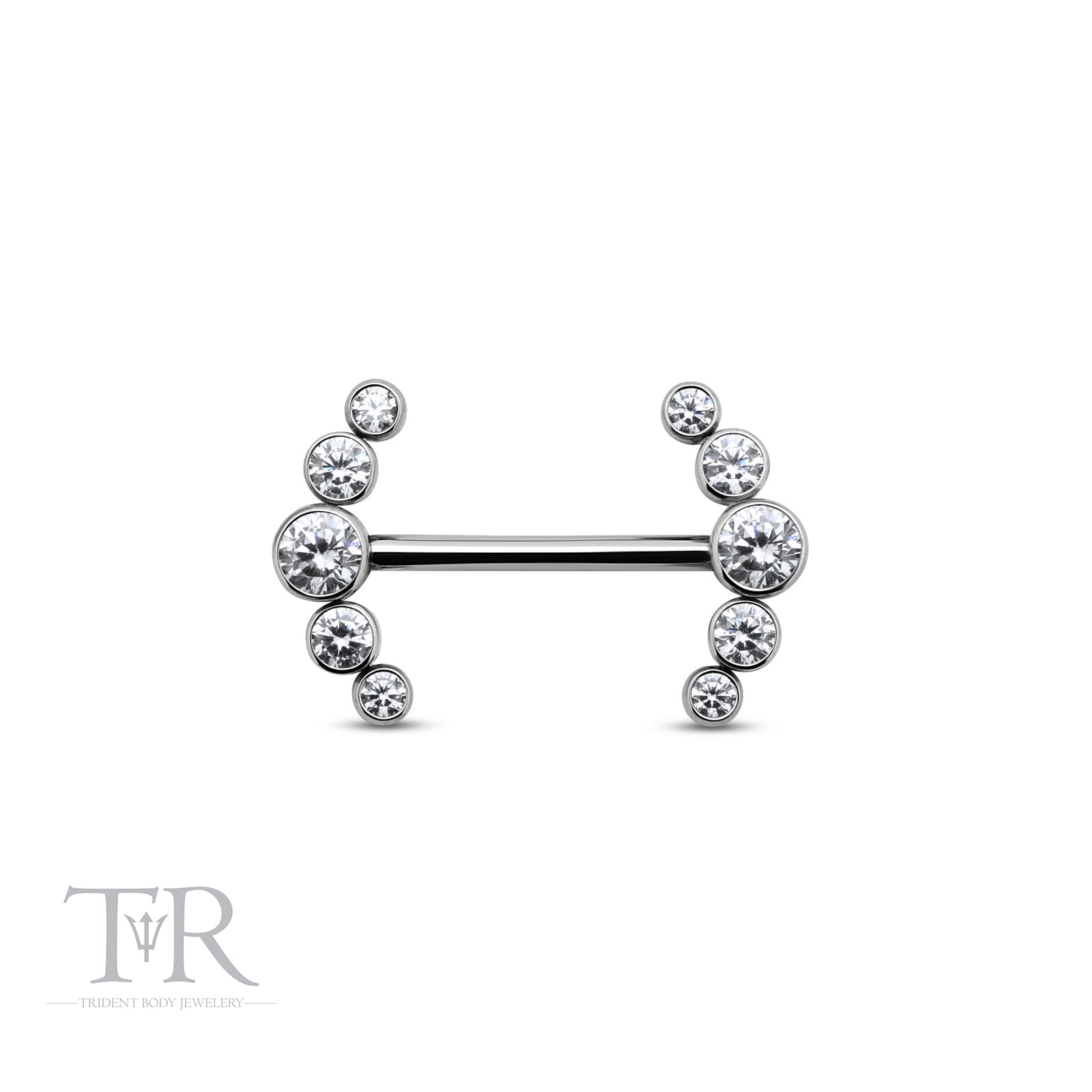 Trident Threadless Nipple 5 Jewelled Cluster 1.6mm x 14mm