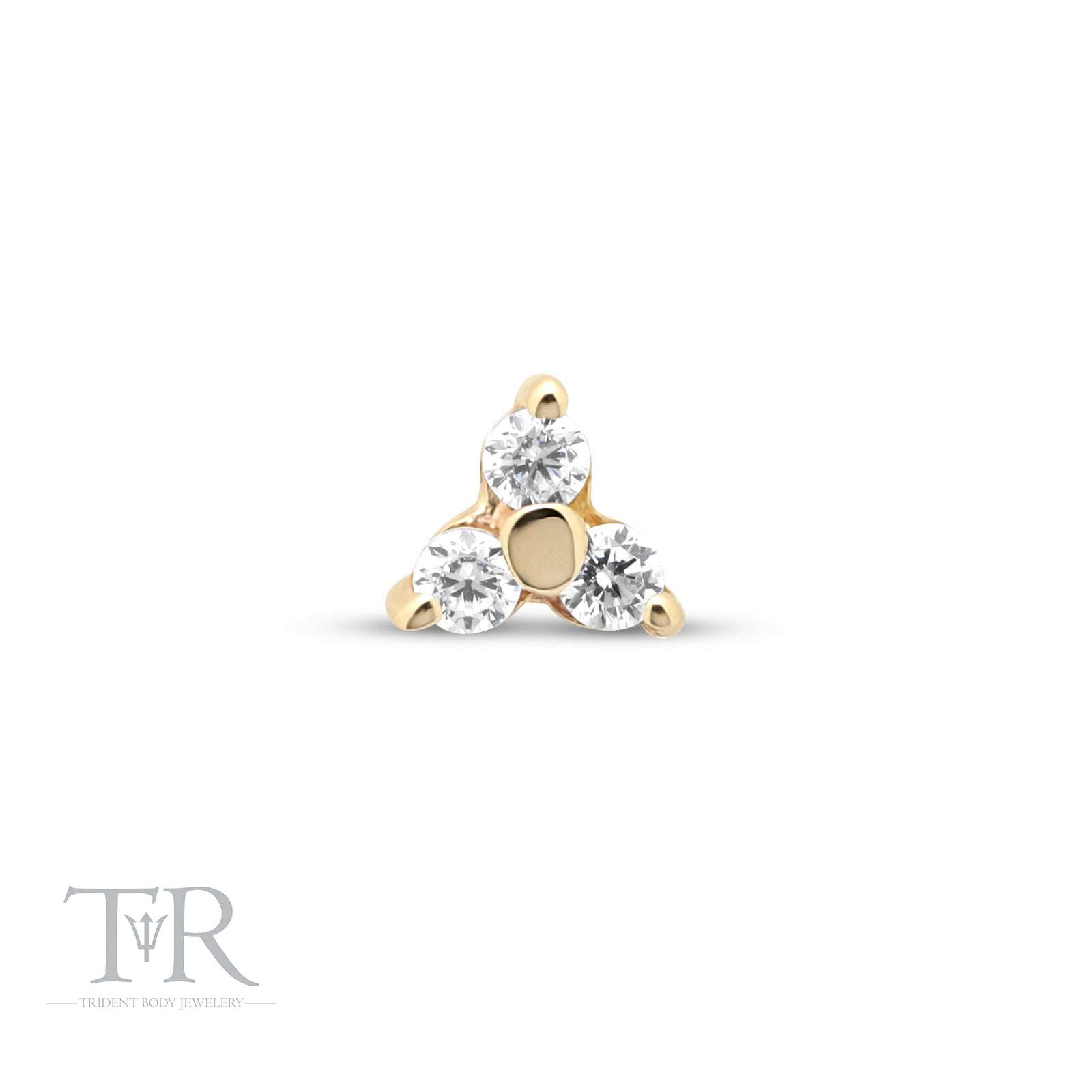 14kt Gold Threadless Trio Attachment