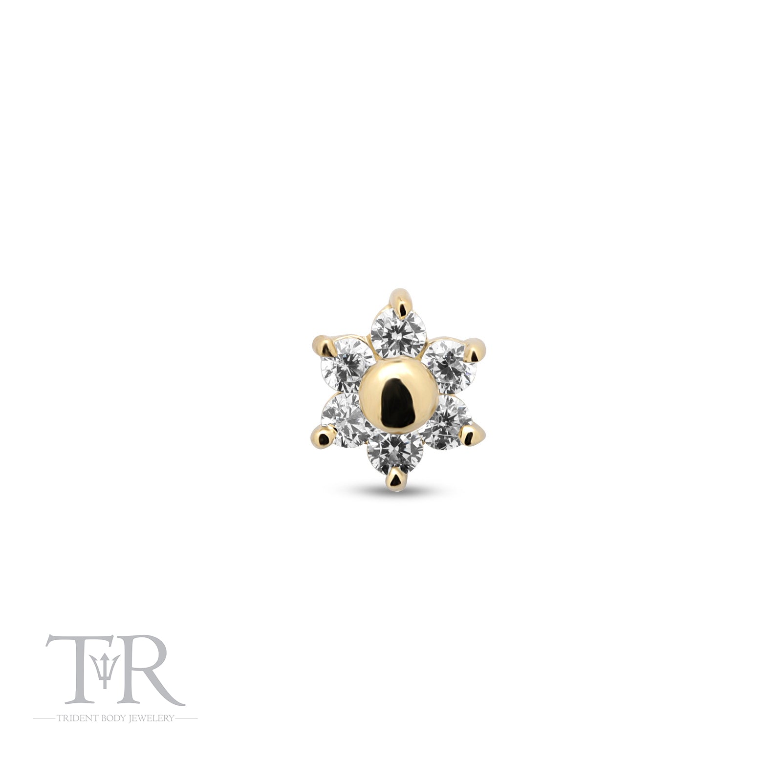 14kt Gold Threadless Flower Attachment