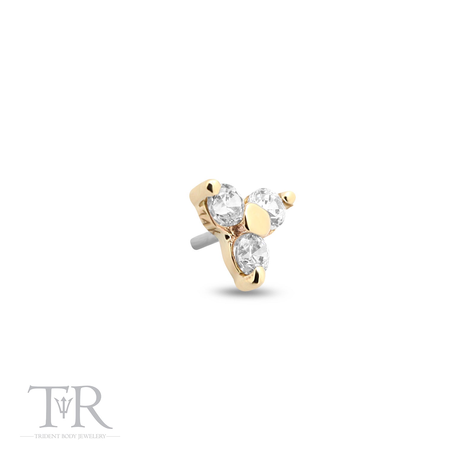 14kt Gold Threadless Trio Attachment