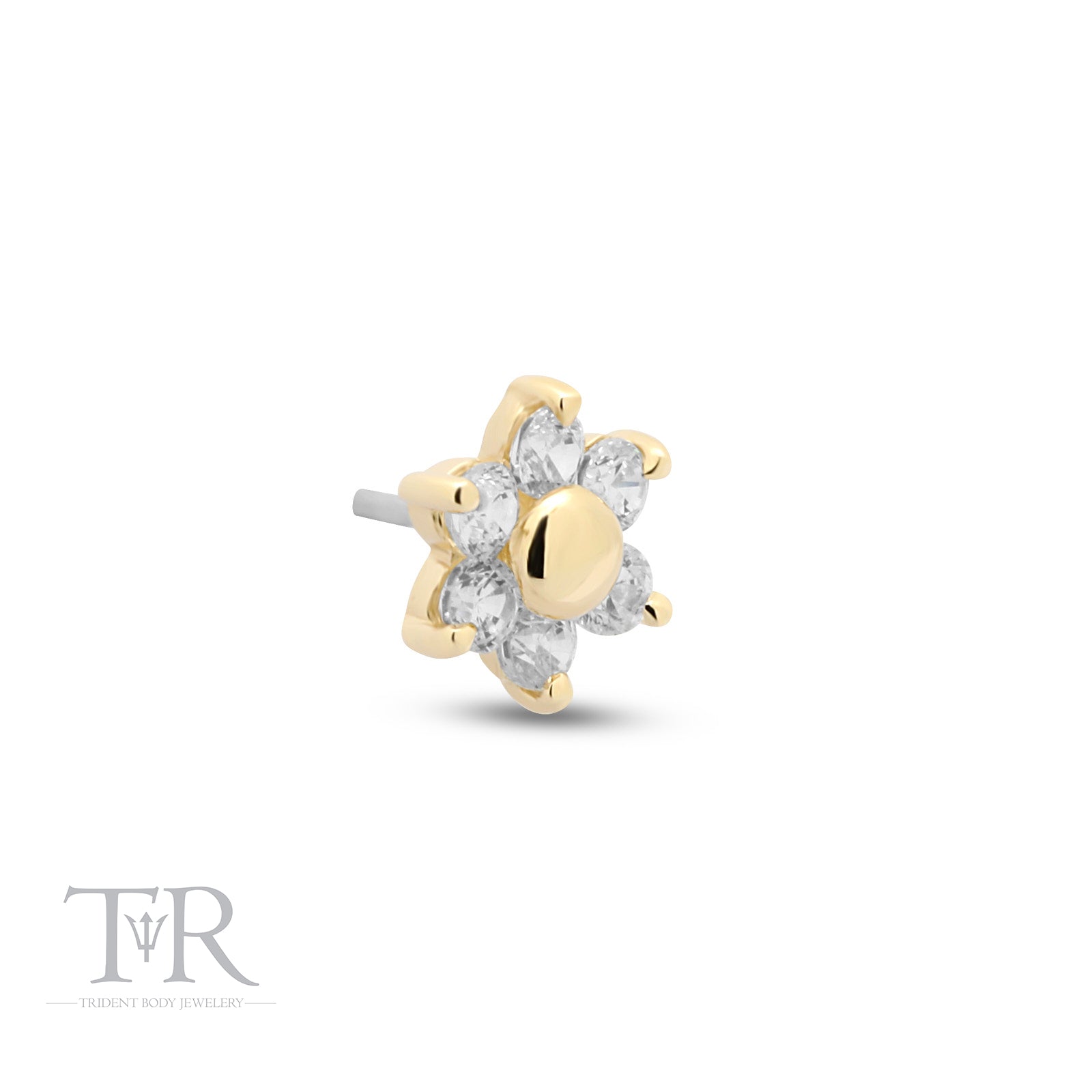 14kt Gold Threadless Flower Attachment