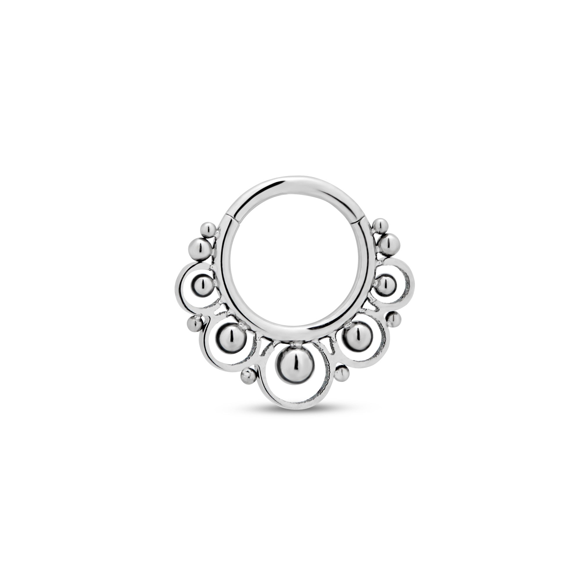 Trident 13 Beaded Cluster Lace Hinged Ring
