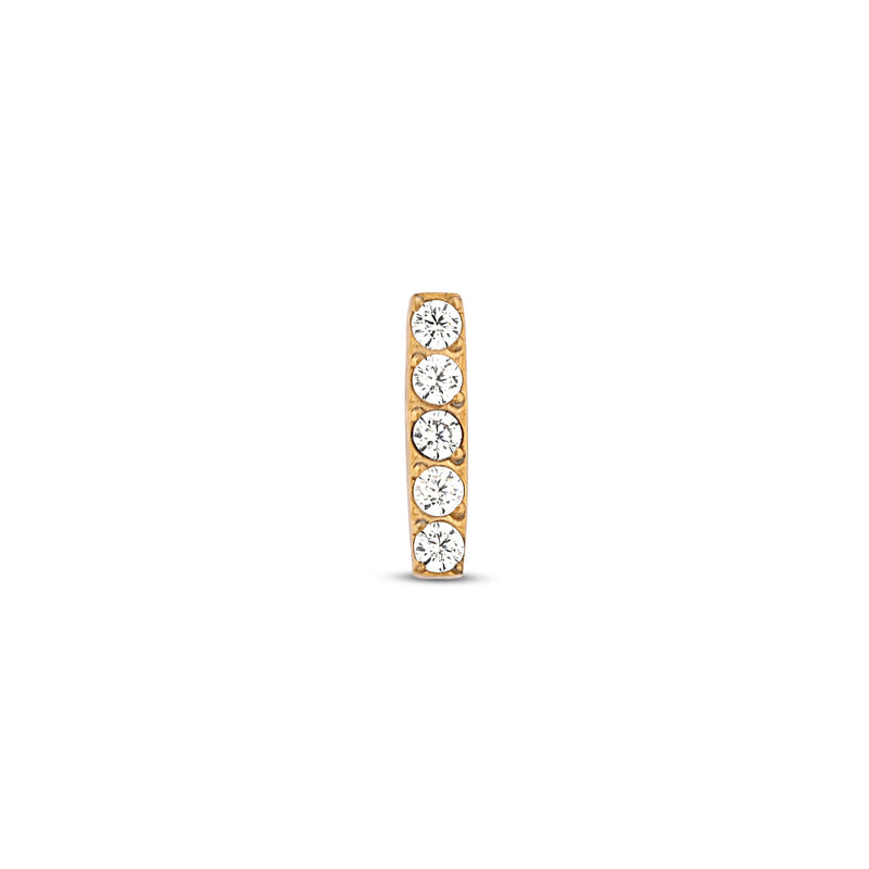 Trident 24kt Gold PVD Jeweled 5 Stone Bar Attachment