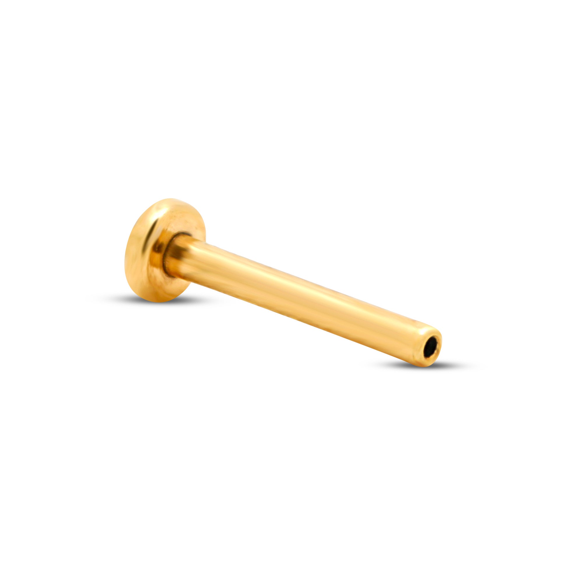 Trident 24kt Gold PVD Titanium Threadless Labret Pin