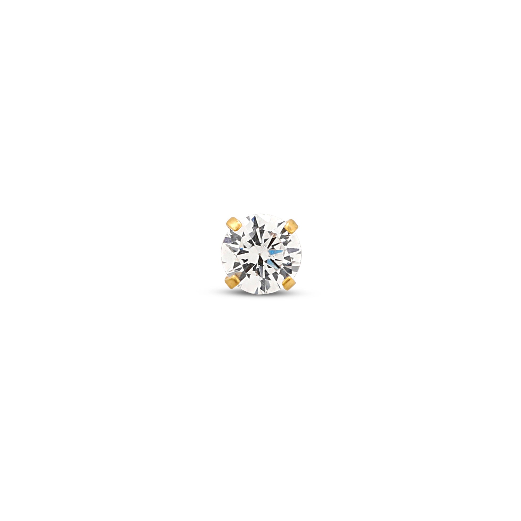 Trident 24kt Gold PVD Titanium Threadless Prong Set Crystal Attachment