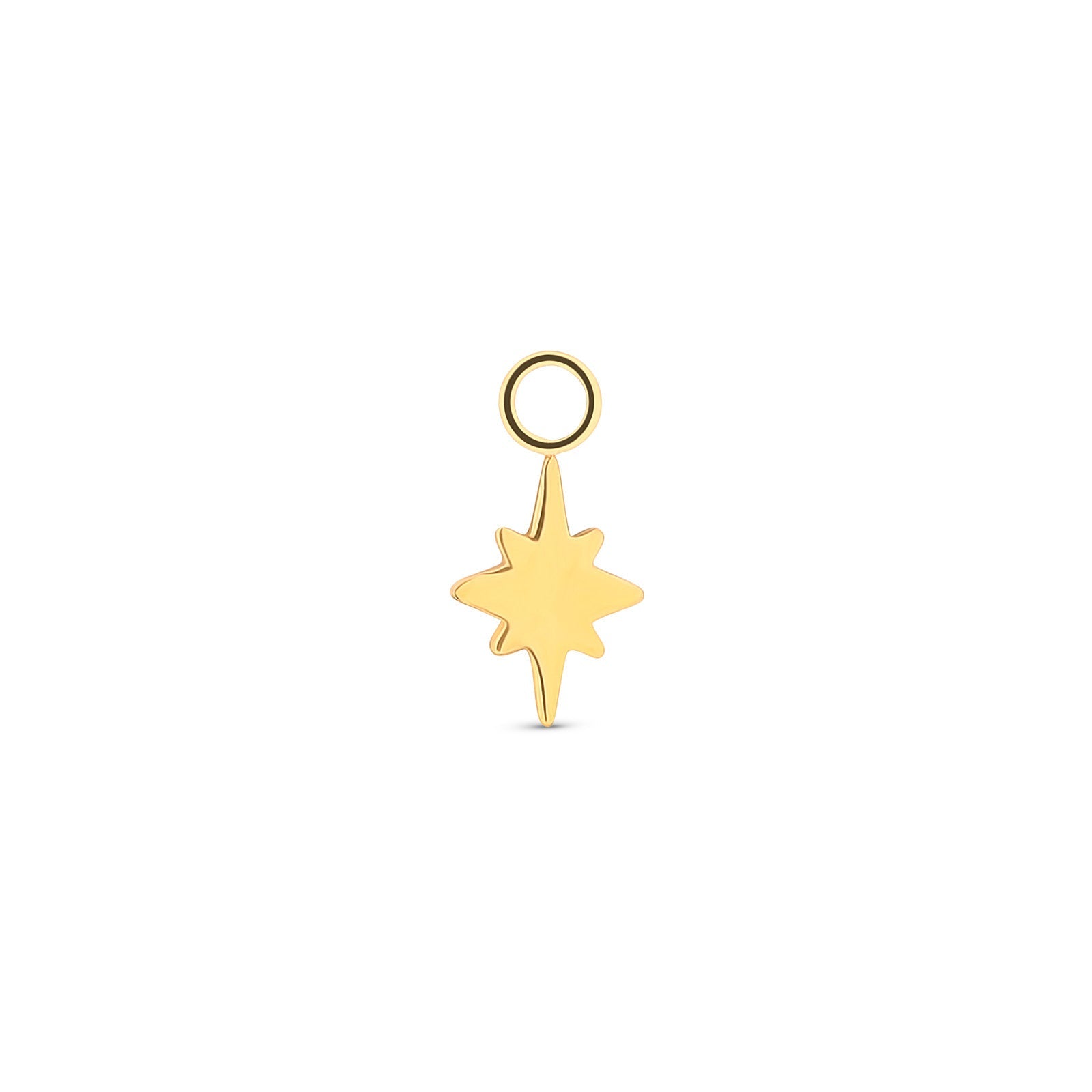 Trident 24kt Gold PVD Titanium Astra Star - 8 Point Star Dangle