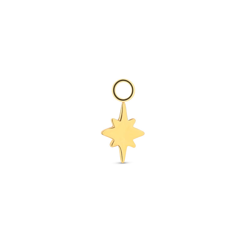Trident 24kt Gold PVD Titanium Dangle Astra Star - 8 Point Star