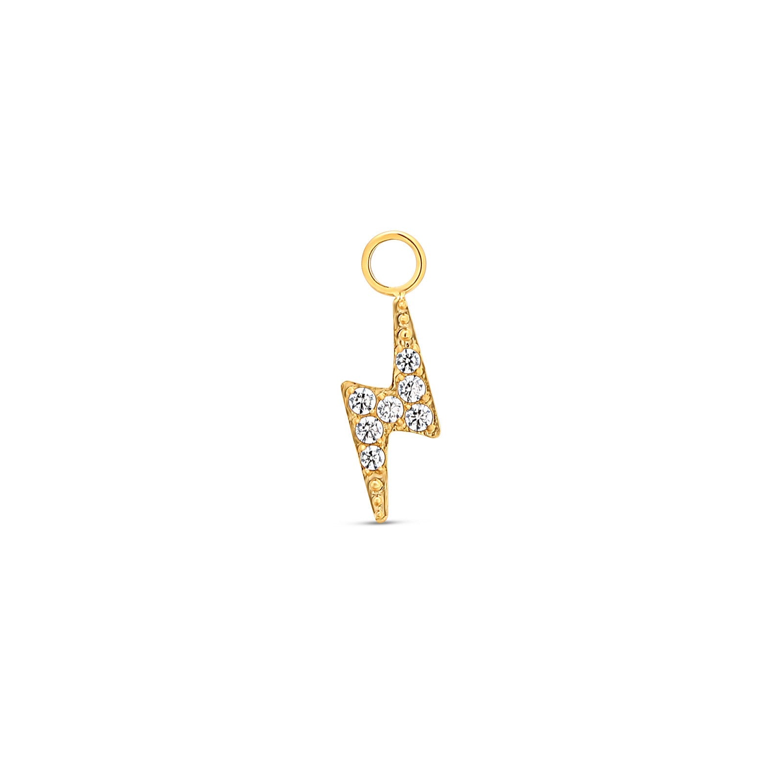 Trident 24kt Gold PVD Titanium Jewelled Lightning Bolt Dangle